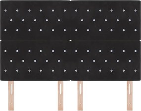 vidaXL Κεφαλάρι Μαύρο 144 cm Βελούδο