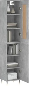 vidaXL Ντουλάπι Γκρι Σκυροδέματος 34,5x34x180 εκ. Επεξεργασμένο Ξύλο