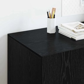 vidaXL Γραφείο με ράφι Μαύρη Οξυά 140 x 50 x 75 εκ. Επεξεργασμένο ξύλο