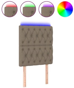 vidaXL Κεφαλάρι Κρεβατιού LED Taupe 80x7x118/128εκ. Υφασμάτινο