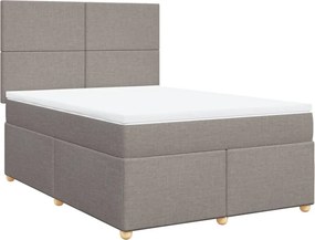 vidaXL Κρεβάτι Boxspring με Στρώμα Taupe 140x200 εκ. Υφασμάτινο