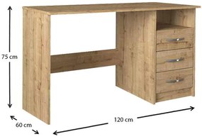 Γραφείο εργασίας Eldoris Megapap από μελαμίνη χρώμα sapphire oak 120x60x75εκ.