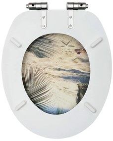 vidaXL Καλύμματα Λεκάνης με Soft Close 2 τεμ. Σχέδιο Παραλία MDF