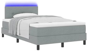 vidaXL Κρεβάτι με ελατήρια με στρώμα Ανοιχτό γκρι 120 x 190 cm ύφασμα