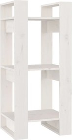 vidaXL Βιβλιοθήκη/Διαχωριστικό Χώρου Λευκό 41x35x91 εκ. Μασίφ Πεύκο