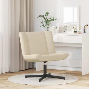 vidaXL Περιστρεφόμενη καρέκλα Κρεμ 63 x 75 x 76 εκ ύφασμα