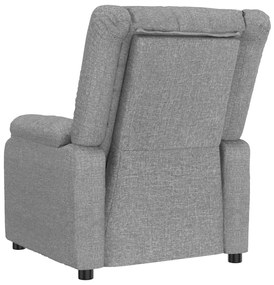 vidaXL Πολυθρόνα Μασάζ Ηλεκτρική Ανοιχτό Γκρι Υφασμάτινη
