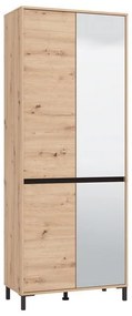 Παπουτσοθήκη - Ντουλάπα Flannan 2K4V 2OG Artisan Oak - Μαύρο Μάτ 80x40x205 εκ. 80x40x205 εκ.