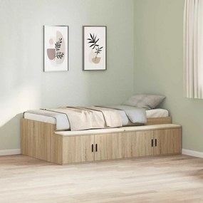 vidaXL Κρεβάτι με αποθηκευτικό χώρο Sonoma Δρυς 100 x 200 cm