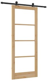 vidaXL Συρόμενη Πόρτα ORKDAL Καφέ 86 x 211 cm Ξύλο και μέταλλο