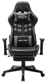 Καρέκλα Gaming με Υποπόδιο Μαύρο/Γκρι από Συνθετικό Δέρμα - Πολύχρωμο