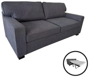 Καναπές-κρεβάτι διθέσιος με αναδιπλούμενο στρώμα Polaris pakoworld ανθρακί ύφασμα 181x91x83εκ