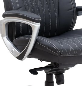 Καρέκλα γραφείου διευθυντική Duke Megapap από τεχνόδερμα χρώμα μαύρο 72x70x120/125εκ.