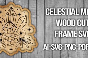 Intra απο ξύλο plywood 3mm-4mm πάχος Πλαίσιο κοπής ξύλου Celestial Moon Δίασταση 20x30 cm INTRAFABR-46088206