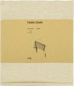 vidaXL Ύφασμα Τραπέζης Λευκό κρεμ 110 x 110 cm τετράγωνο