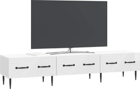 VidaXL Ντουλάπι TV με συρτάρι Γυαλιστερό Λευκό 147 x 34,5 x 30 εκ
