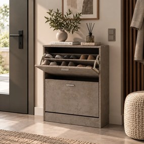 Παπουτσοθήκη Με 2 Ράφια/12 Θέσεων (63x24x80) Spitishop Slimline Cement
