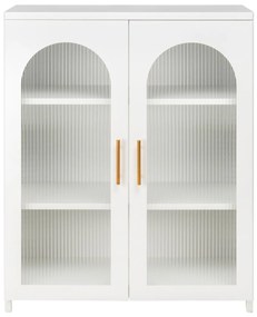 ΜΕΤΑΛΛΙΚΟ ΝΤΟΥΛΑΠΙ ΒΙΤΡΙΝΑ CARIL  ΛΕΥΚΟ 80x37-40x102Yεκ.