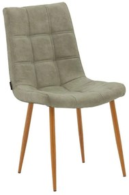 Καρέκλα Nola 029-000164 48x58x88cm Antique Grey-Natural Metal, Technoderma