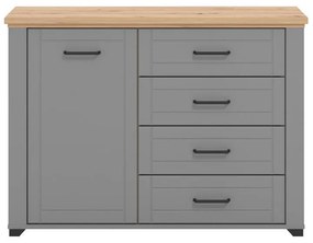 Κομότα Valencia 2K4F Γκρί - Artisan Oak - Γκρί Ματ 118x41x85.5 εκ. 118x41x85.5 εκ.