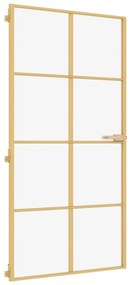 vidaXL Εσωτερική Πόρτα Χρυσή 102,5x201,5 εκ. Ψημένο Γυαλί & Αλουμίνιο