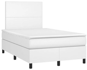 ΚΡΕΒΑΤΙ BOXSPRING ΜΕ ΣΤΡΩΜΑ &amp; LED ΛΕΥΚΟ 120X190 ΕΚ. ΣΥΝΘ. ΔΕΡΜΑ 3270282