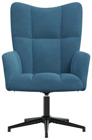 vidaXL Πολυθρόνα Relax Μπλε Βελούδινη