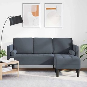 vidaXL Σετ Καναπέ Σκούρο γκρι 173 x 131 x 67 εκ Βελούδο
