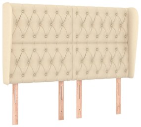 Κεφαλάρι με Πτερύγια Κρεμ 147x23x118/128 εκ. Υφασμάτινο 3118295