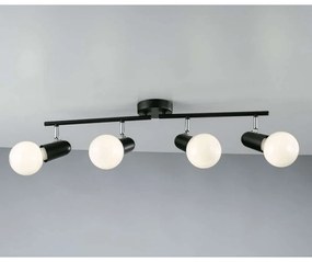 Φωτιστικό Οροφής - Σποτ Punto SPOT-PUNTO-4 NER Ρυθμιζόμενο 4xE27 68x14x10cm Black Intec Metal