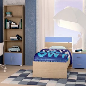 Κρεβάτι Παιδικό Νο. G51 Nota 90x190 Oak-Blue Μονό Μελαμίνη