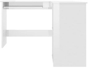 vidaXL Γραφείο Γωνιακό Γυαλιστερό Λευκό 120 x 140 x 75 εκ. Επεξ. Ξύλο