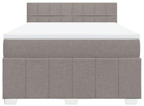 vidaXL Κρεβάτι Boxspring με Στρώμα Taupe 160x200 εκ. Υφασμάτινο