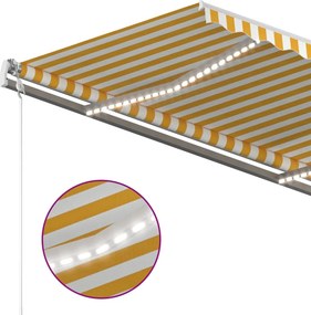 vidaXL Ηλεκτρική τέντα με LED και αισθητήρα 3,5 x 2,5 m
