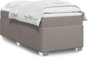 vidaXL Κρεβάτι Boxspring με Στρώμα Taupe 100 x 200 εκ. Υφασμάτινο