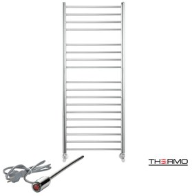 Thermo BELLAVIA Θερμαινόμενη πετσετοκρεμάστρα από ανοξείδωτο χάλυβα με ηλεκτρική λειτουργία, 120x50cm Inox Polished