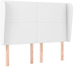 vidaXL Κεφαλάρι με Πτερύγια Λευκό 147x23x118/128 εκ. Συνθετικό Δέρμα