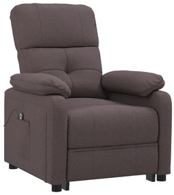 vidaXL Πολυθρόνα Ανακλινόμενη Ηλεκτρική Σκούρο Καφέ Υφασμάτινη