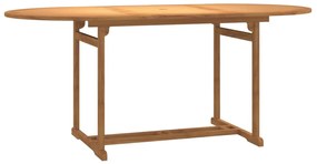 vidaXL Σετ Τραπεζαρίας Κήπου 7 Τεμαχίων από Μασίφ Ξύλο Teak