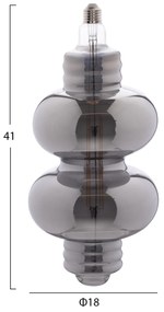 ΛΑΜΠΤΗΡΑΣ LED FILAMENT 8W E27 3000K SMOKE COLOR DIMMABLE HM4053.03 (1 Τεμμάχια)