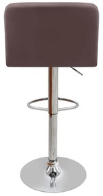 Σκαμπό μπαρ Carmelo Megapap με ρυθμιζόμενο ύψος PU καφέ - βάση χρωμίου 45x42x90/113εκ.