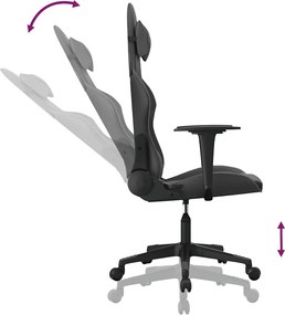 vidaXL Καρέκλα Gaming Μασάζ Μαύρη από Συνθετικό Δέρμα