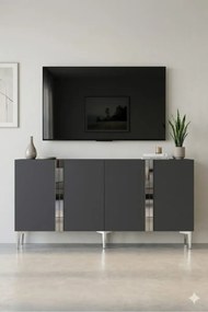 Stewehome Κονσόλα και έπιπλο τηλεόρασης με ράφι και ντουλάπι μοντέρνου στιλ 150x32x75 cm