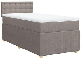 Κρεβάτι Boxspring με Στρώμα Taupe 90x190 εκ.Υφασμάτινο - Μπεζ-Γκρι