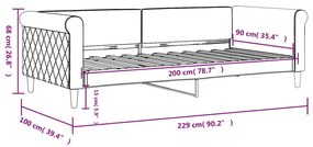 ΚΑΝΑΠΕΣ ΚΡΕΒΑΤΙ ΣΚΟΥΡΟ ΓΚΡΙ 90 X 200 ΕΚ. ΒΕΛΟΥΔΙΝΟΣ 354245