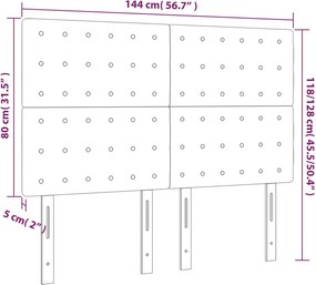 vidaXL Κεφαλάρι Κρεβατιού LED Λευκό 144x5x118/128 εκ