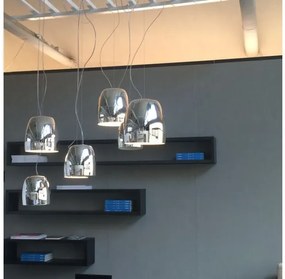 Κρεμαστό Φωτιστικό Οροφής LED 13,2W Dimmer Χειροποίητο Φυσητό Γυαλί Φ48cm Notte S7 Prandina 1623002010110 Γκρι