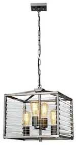 Κρεμαστό Φωτιστικό Οροφής 4xE27 60W IP20 Γκρι Louvre LOUVRE-4P Elstead Lighting LOUVRE-4P Γκρι