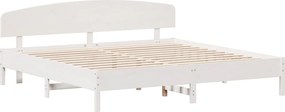 vidaXL Σκελετός Κρεβ. Χωρίς Στρώμα Λευκό 200x200 εκ Μασίφ Πεύκο