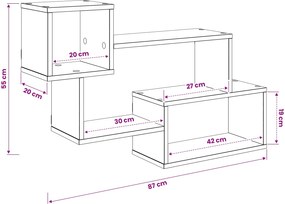 vidaXL Πλωτό ράφι Γκρι Σκυροδέματος 87 x 20 x 55 εκ